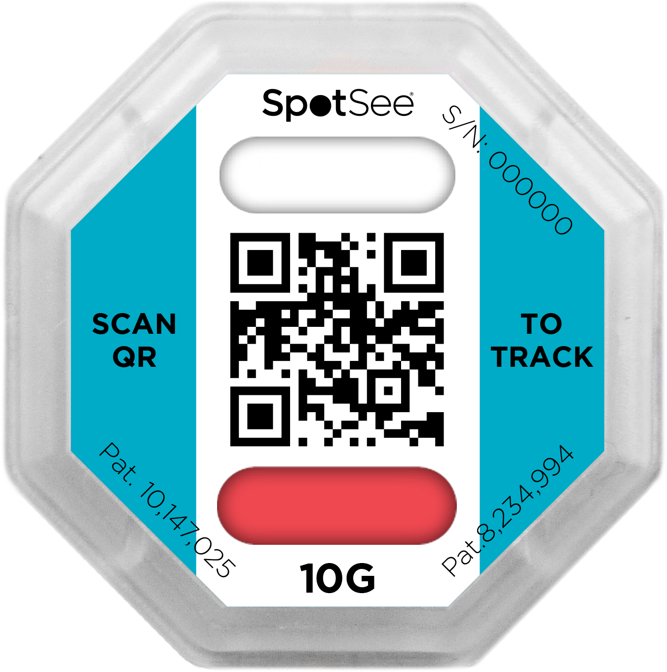 ShockWatch 2 QR — indicator after impact (red window)
