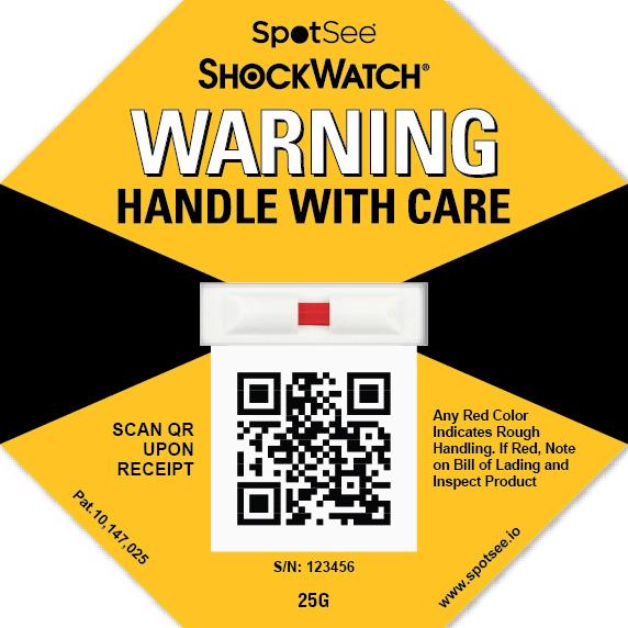 ShockWatch Label QR — wskaźnik uderzeń SpotSee