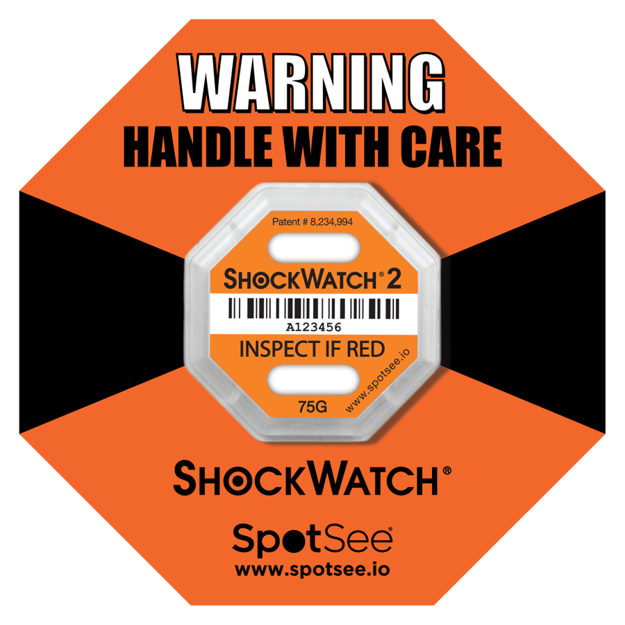 ShockWatch 2 — Jednorazowy wskaźnik uderzeń na opakowanie
