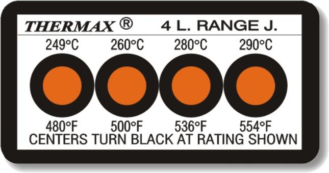 Oficjalny poziomy wskaźnik temperatury Thermax 4-punktowy